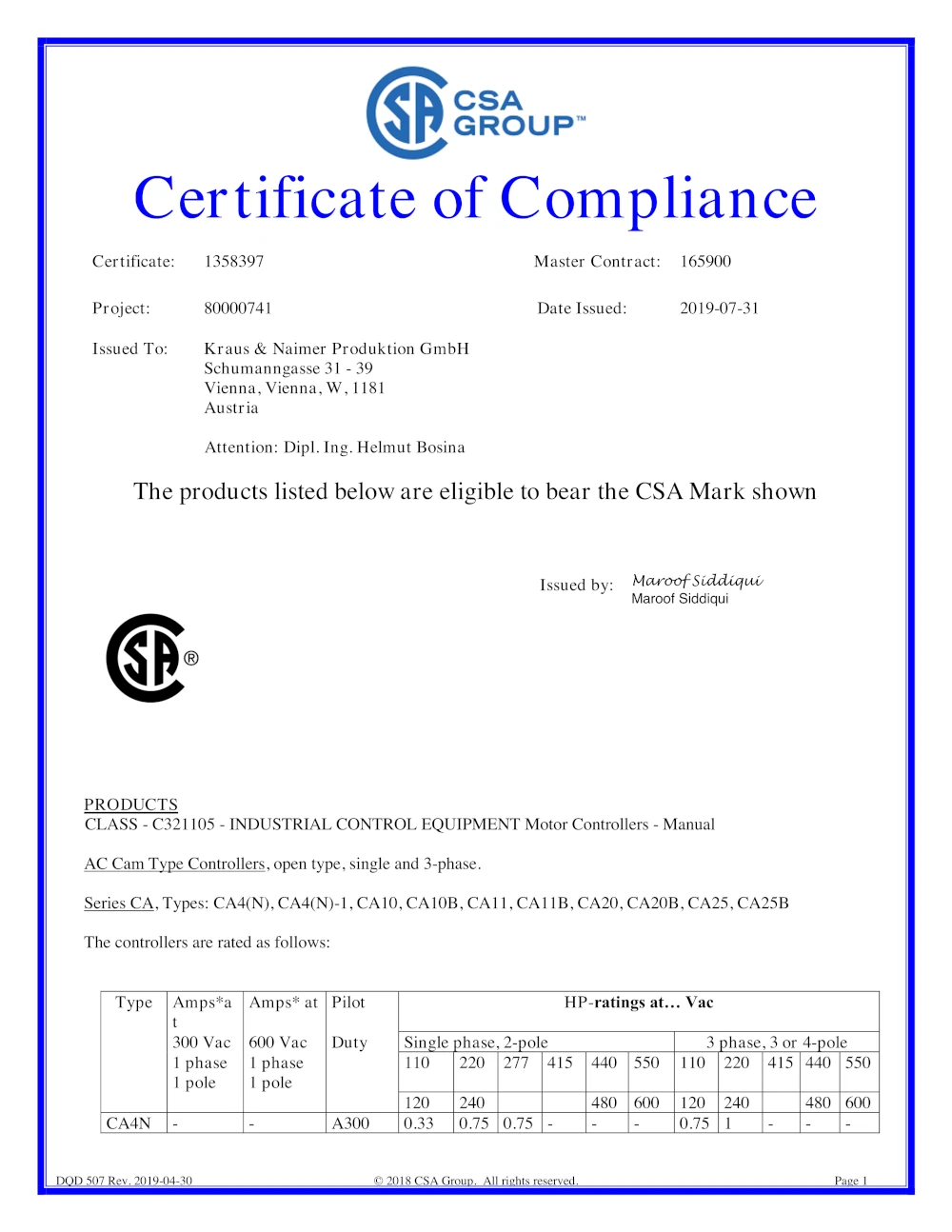 Certificate of Compliance_CSA Certificate-of-Compliance_CSA
