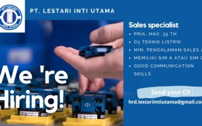 We Are Hiring! Sales Specialist – PT. Lestari Inti Utama